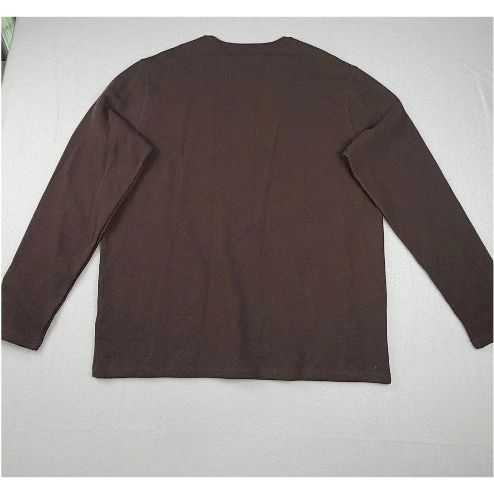 Banana Republic Mens XL Brown Waffle Knit Long Sleeve Crewneck Thermal